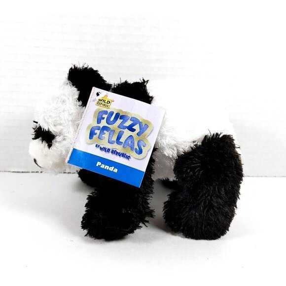 Wild Republic 2005 Fuzzy Fellas Panda plush 6 Inch  Black White Stuffed Animal - Picture 1 of 5
